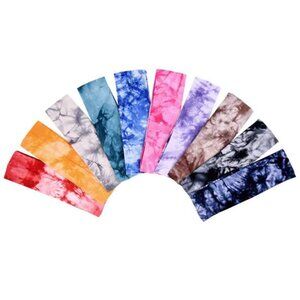 Tie Dye Headbands 10 Pack Stretch Hairbands Yoga Sports Sweat Headband Women Tee